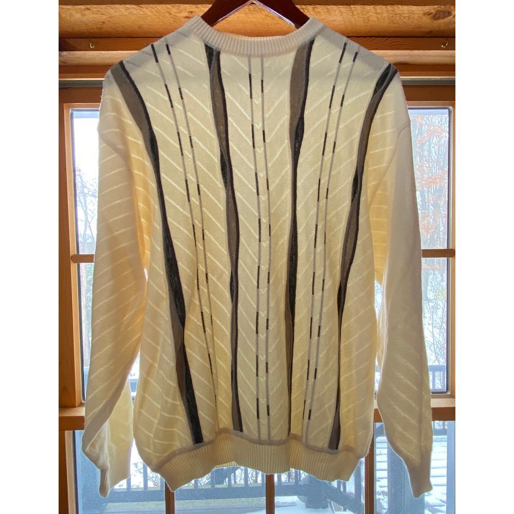Vtg St Croix Shop Coogi Style Biggie Cosby Wool Blend 3D Geometric‎ Sz Medium